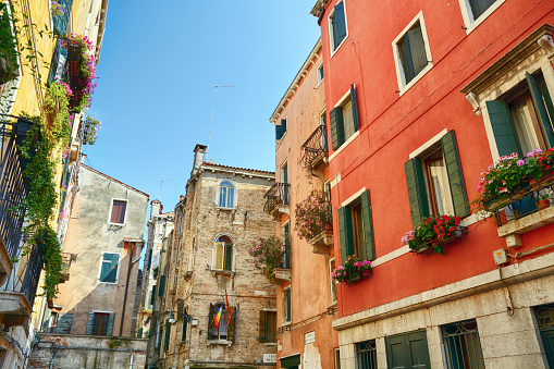 Venetian windows in a retro style, Italy