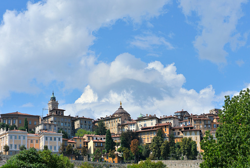 View of Bergamo Alta in Italy