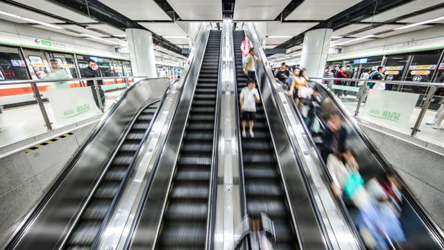 Escalators in subway stations
