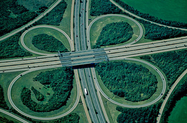 Aerial View of Highway Interchange