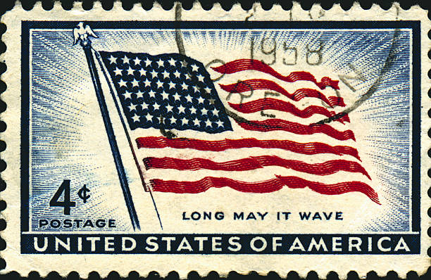 istock Vintage US Flag Stamp 182660764