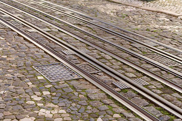istock Tram car tracks, Lisbon 182660804