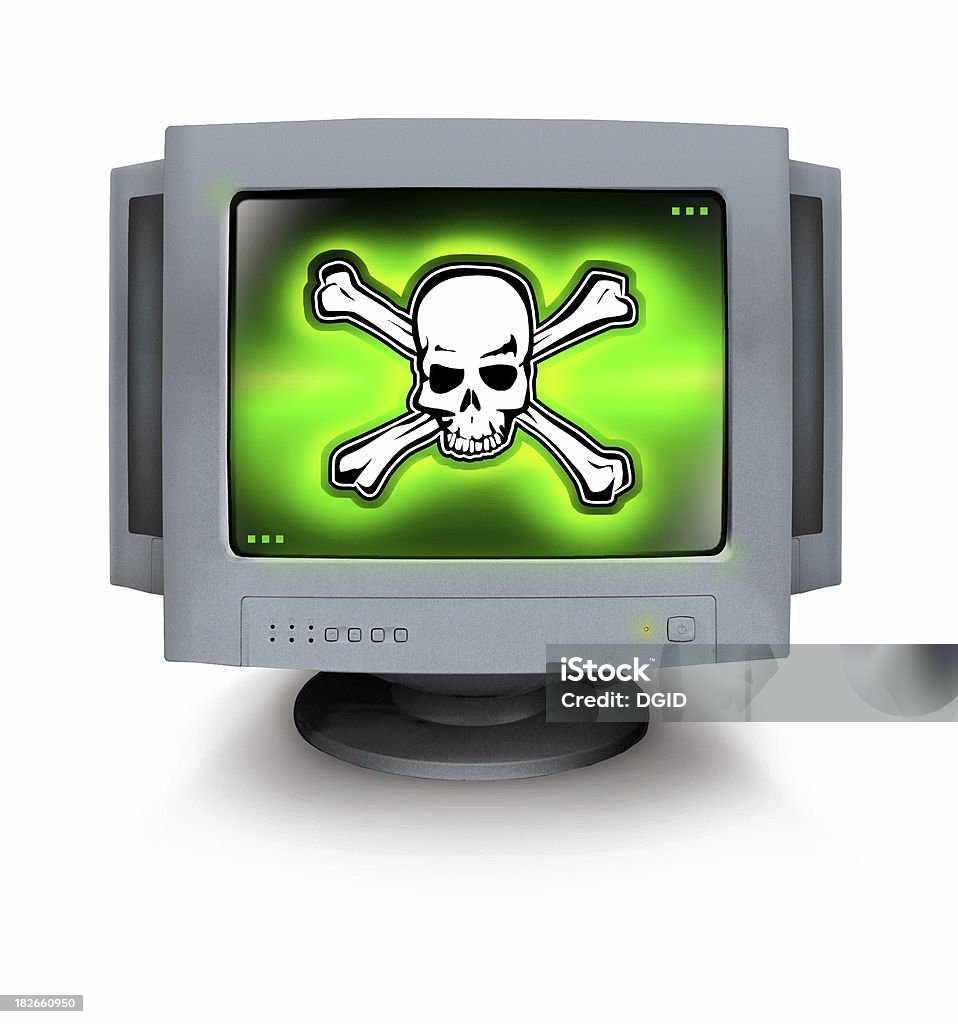 Alerta! Cpu vírus detectado! - Foto de stock de Computador royalty-free
