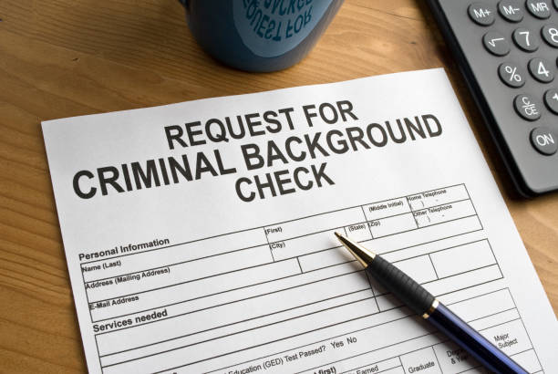 Request for a criminal background check stock photo