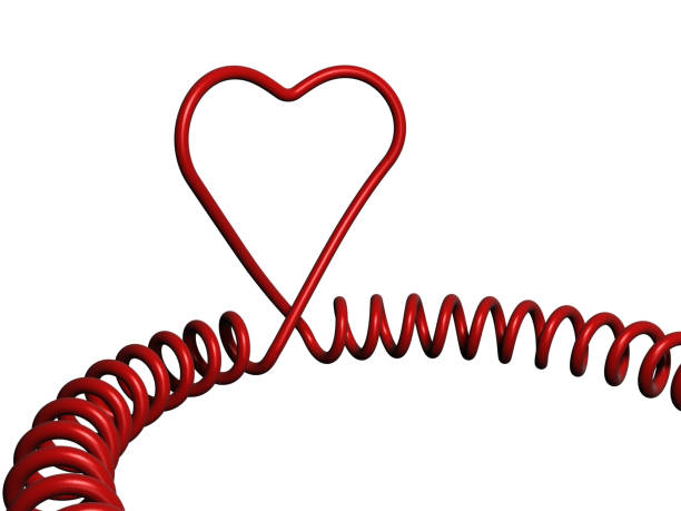 Line of telephone in heart format. It can represent the connection of people who love themselves.