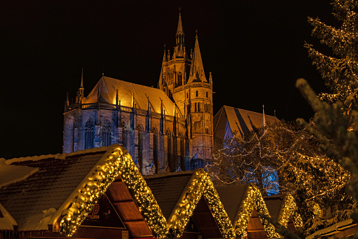 Erfurt, Germany - 11/28/2023 - christmas market at the cathedral square in Erfurt - in 2023 the most beautiful christmas market in Germany