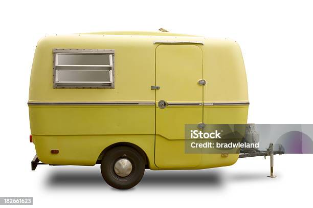 Minianhänger Für Wohnmobile Gelben Stockfoto und mehr Bilder von Wohnwagen - Wohnwagen, Retrostil, Altertümlich