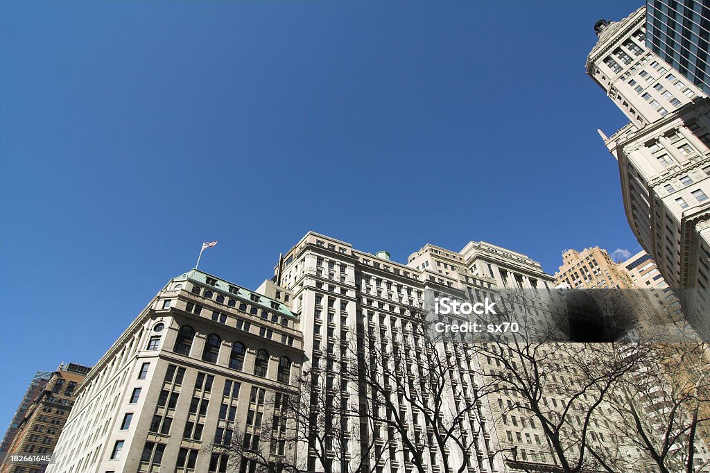 / ley distrito financiero en el centro de la ciudad de Nueva York - Foto de stock de Arquitectura libre de derechos