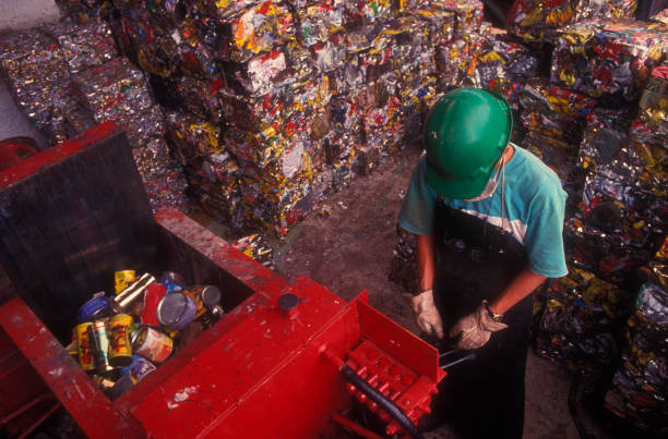 A worker of an industrial recycle
