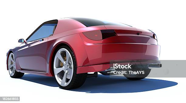 レッドスポーツ車 - 自動車のストックフォトや画像を多数ご用意 - 自動車, 後ろ姿, カットアウト