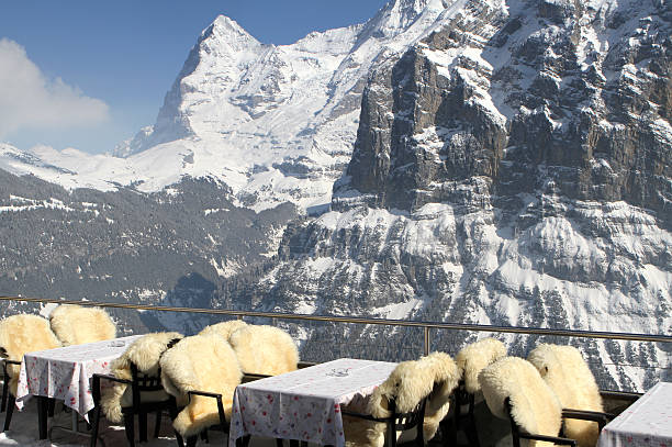istock Outside restaurant tables in Murren with an Eiger view, Switzerland 182662121