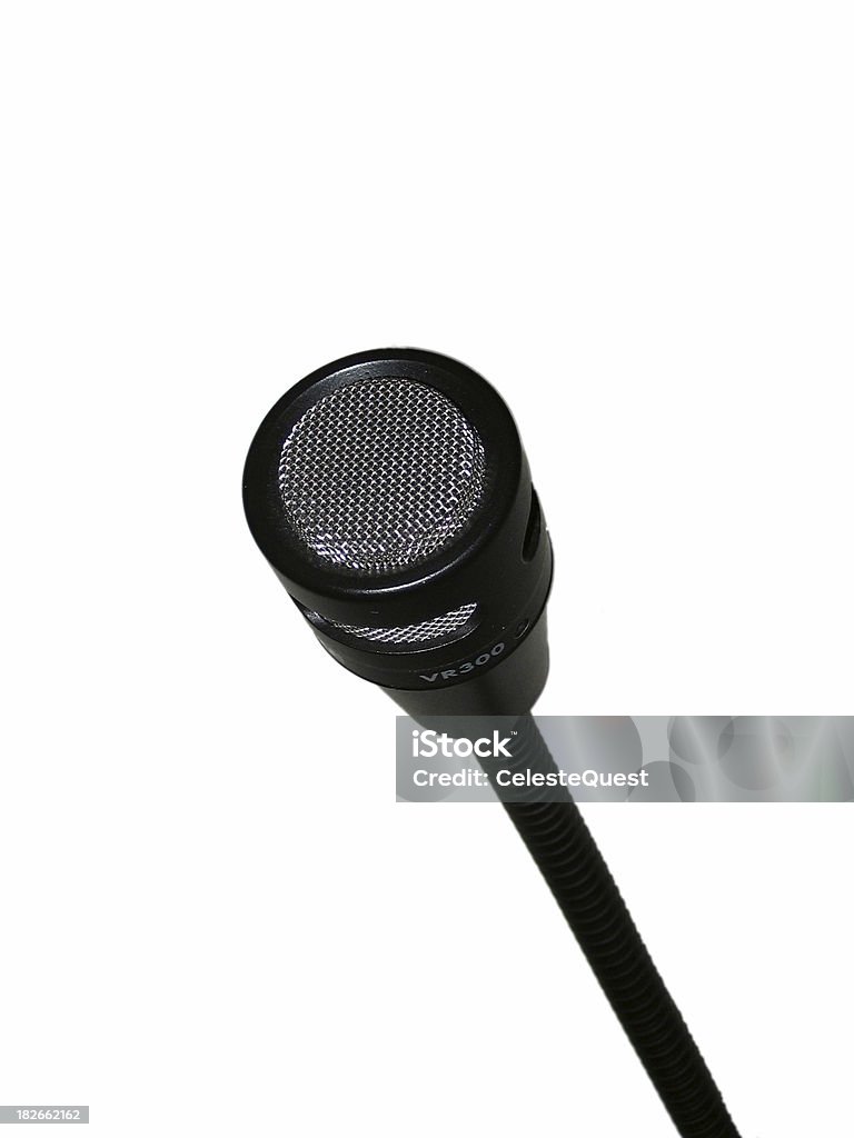 Microfono isolato su bianco - Foto stock royalty-free di Aggiustare