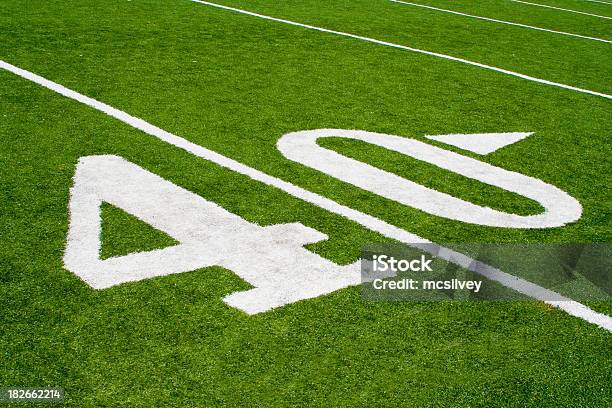 Forty Yard Line Stockfoto und mehr Bilder von Amerikanischer Football - Amerikanischer Football, Einzellinie, Fotografie