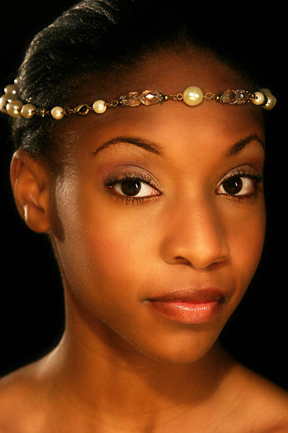 Princess Headshot: Side beautiful woman as a princess - shot in studio modeldl stock pictures, royalty-free photos & images