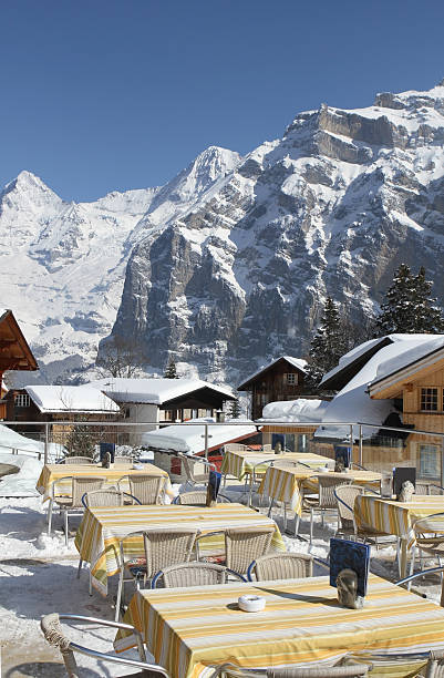 istock Outside restaurant tables in Murren, Switzerland 182662704