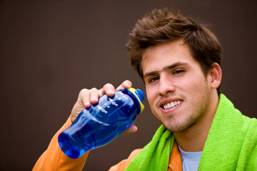 Plastic Water Bottle Mockup in Splash Water. 3D Rendering