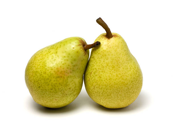 due pere isolato - two pears foto e immagini stock