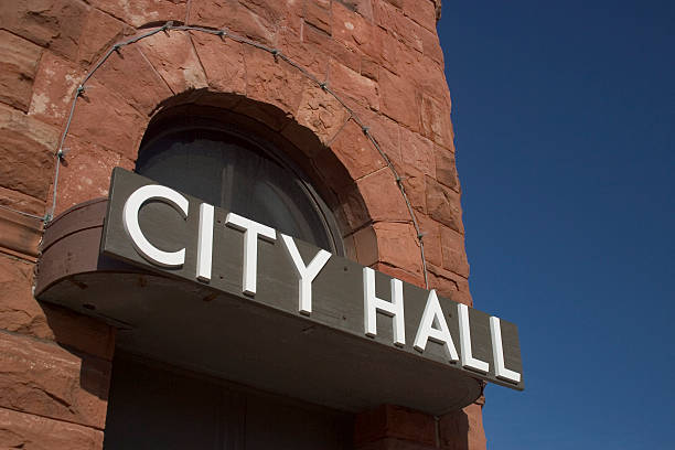 City Hall Sign stock photo