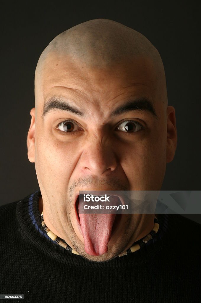 bald com tounge. - Foto de stock de Beleza royalty-free