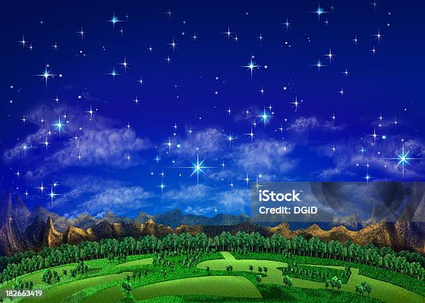 180 Degrees View The World Stock Illustration - Download Image Now - Night, Sky, Art