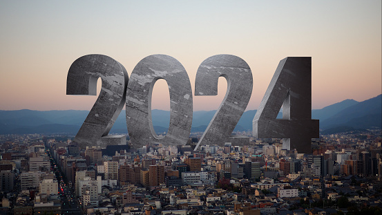 Foto de Bemvindo Ao Novo Ano De 2024 A Enorme Estrutura De 2024 Se Foto de Bemvindo Ao Novo Ano De 2024 A Enorme Estrutura De 2024 Se