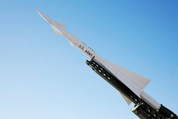 Alamogordo,, USA - May 28, 2007: Outdoor exhibit with rocket Little Joe 2 at New Mexico Museum of Space History, Alamogordo, New Mexico, United States of America, North America
