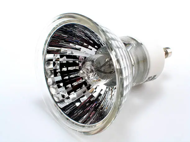 Photo of A single halogen spotlight bulb