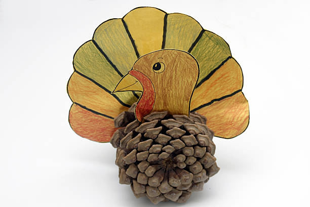 a thanksgiving craft - kid crafting stock photo