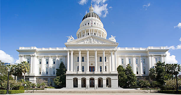 California Capitol One "California State Capitol in Sacramento. Sunny day in early march.Great detail, zoom in." state capitol building stock pictures, royalty-free photos & images