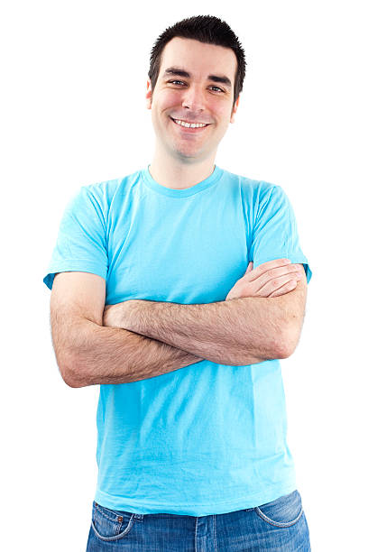 istock Ordinary man smiling looking at camera arms crossed 182664864