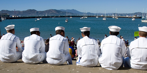 Junior sailor explorer group at San Francisco Bay. Fleet Week