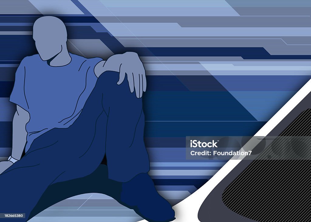 Young Man Relaxing Vector mixed with Photoshop imagery to create the ambiance of a your man relaxing. Adult Stock Photo