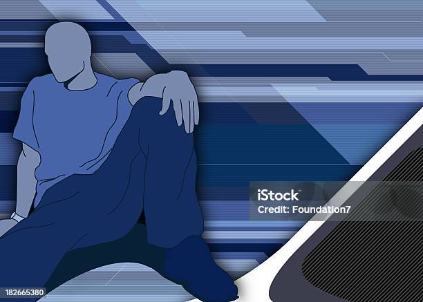 Young Man Relaxing Stock Photo - Download Image Now - Adult, Blue, City