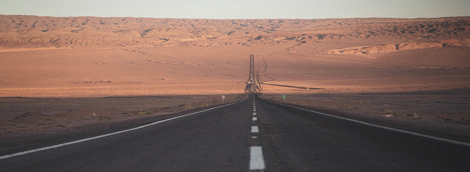 Road across the Atacama Desert, Chile.