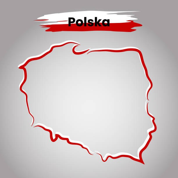 Vector map of Poland with colors of flag, on the light background Vector map of Poland with colors of flag, on the light background tatra mountains stock illustrations