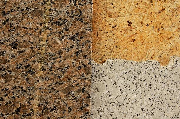 Granite trio Three granite slabs feldspar stock pictures, royalty-free photos & images