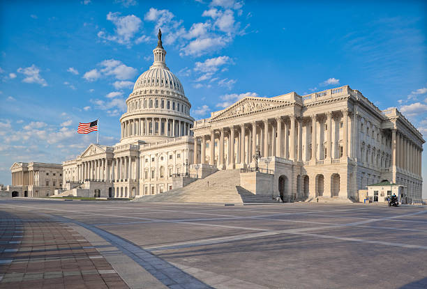 United States Capitol The east side of the US Capitol in the early morning. Senate Chamber in the foreground. dome stock pictures, royalty-free photos & images