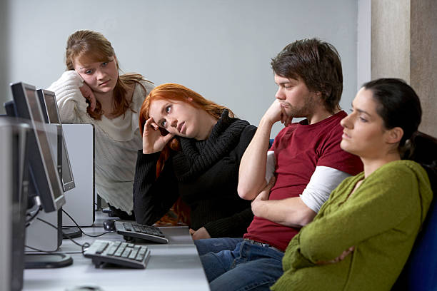 istock Boring session of students in computer room 182666197
