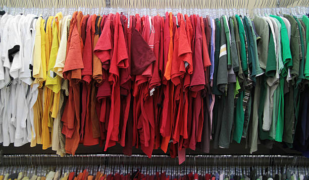 istock Shirts Organized by Color on Rack 182666230