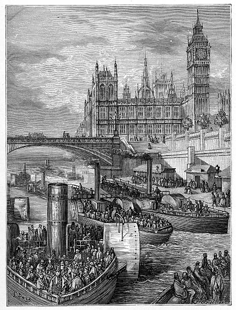 illustrazioni stock, clip art, cartoni animati e icone di tendenza di victorian london-westminster scale - victoria tower