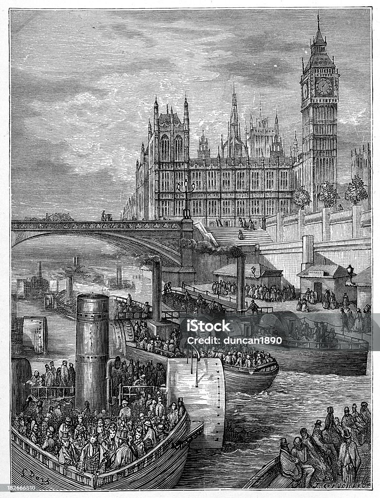 Victorian escadas de Westminster-Londres - Royalty-free Big Ben Ilustração de stock