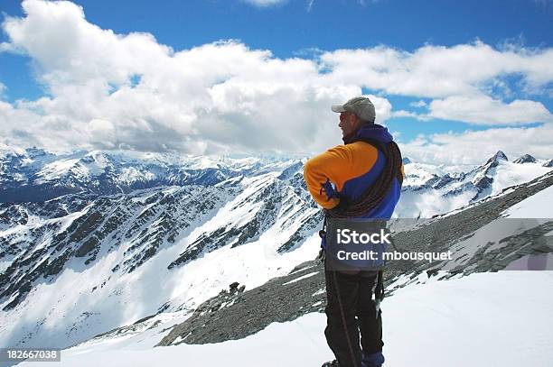 Climber Stopping For The View Stock Photo - Download Image Now - Alertness, Axe, Backpack