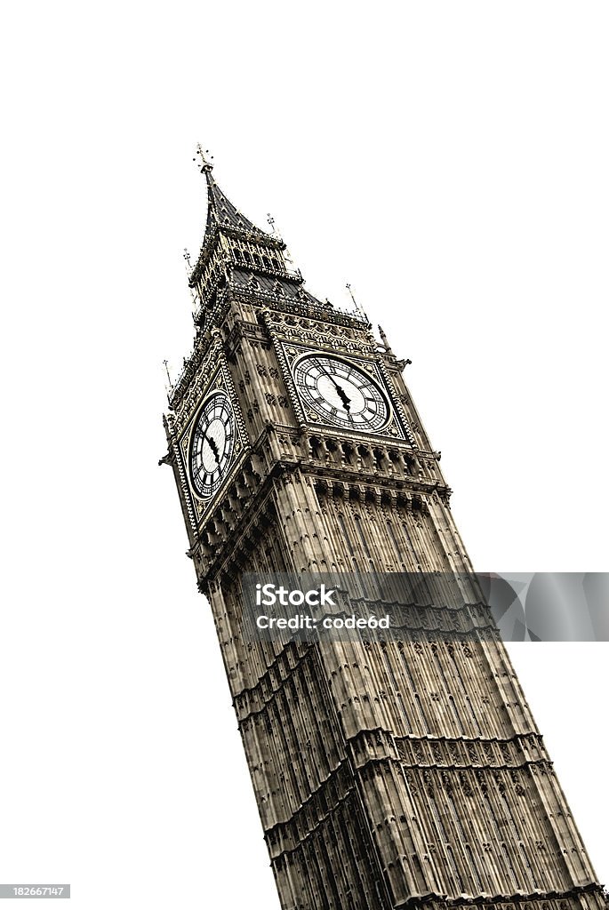 Torre do relógio Big Ben, Londres, high key, fundo branco - Royalty-free Alto - Descrição Física Foto de stock