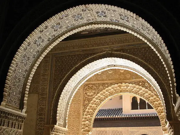 "Archways at the Alhambra, Granada, Spain"