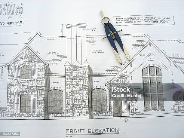 Pedra Planos De Elevação - Fotografias de stock e mais imagens de Arquitetura - Arquitetura, AutoCAD, Azul