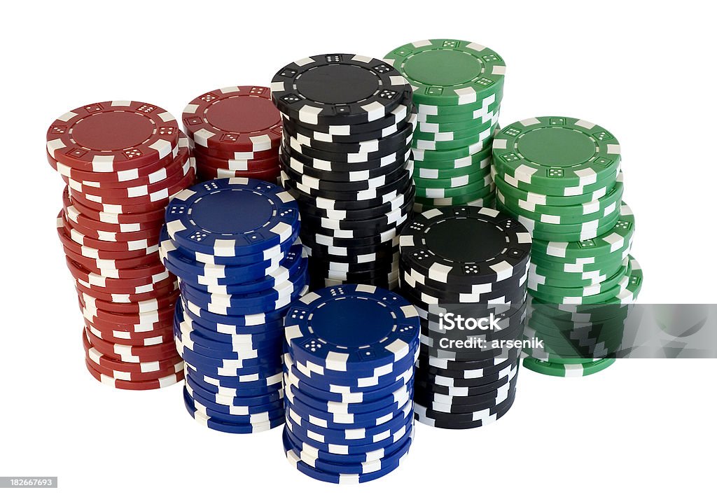 chips pilas de póquer. - Foto de stock de Apuestas deportivas libre de derechos