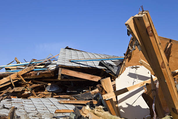 House destroyed by the passage of a hurricane in Florida.