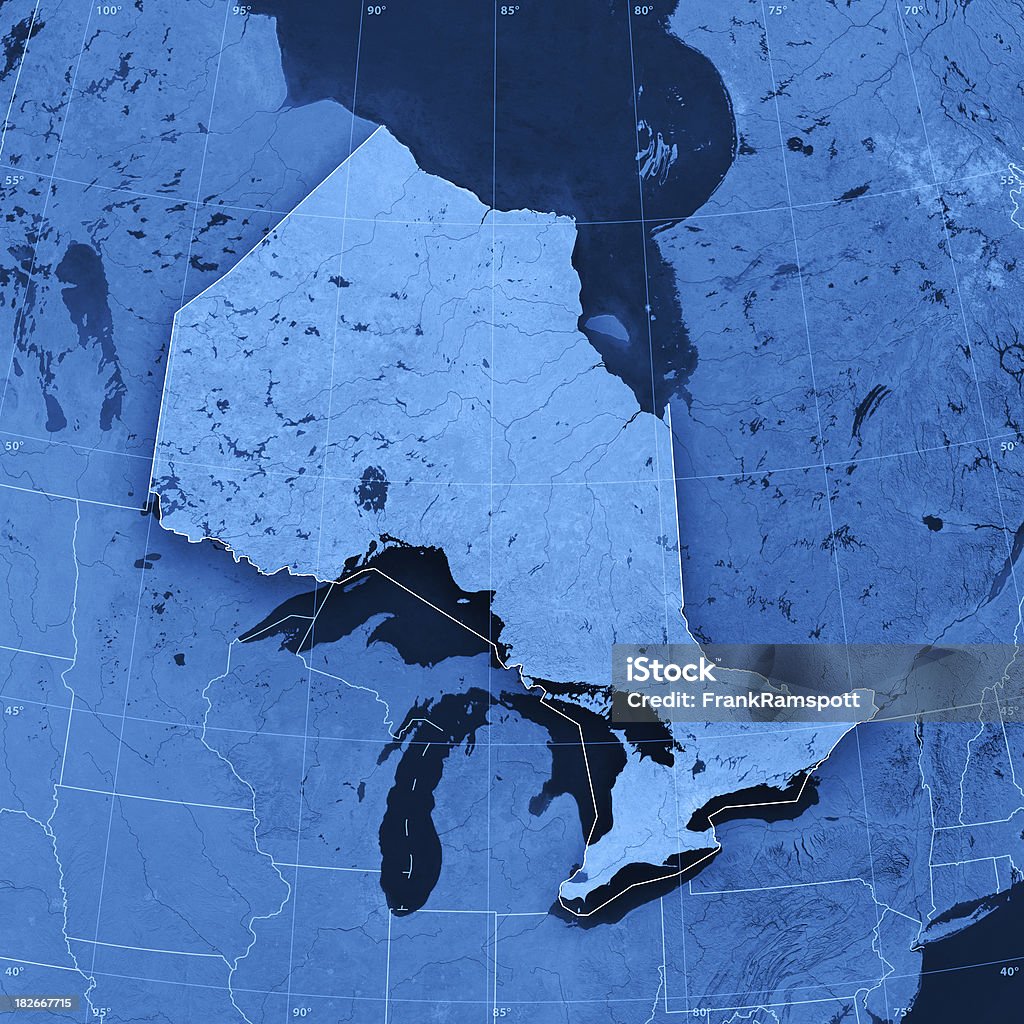 オンタリオ Topographic マップ - カナダ オンタリオ州のロイヤリティフリーストックフォト