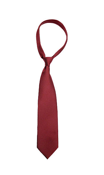 istock A red tie tied on a white background 182667740