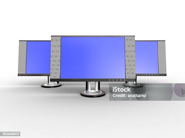 Grupo De Monitor Lcd Foto de stock y más banco de imágenes de Alto - Descripción física - Alto - Descripción física, Ancho, Blanco - Color